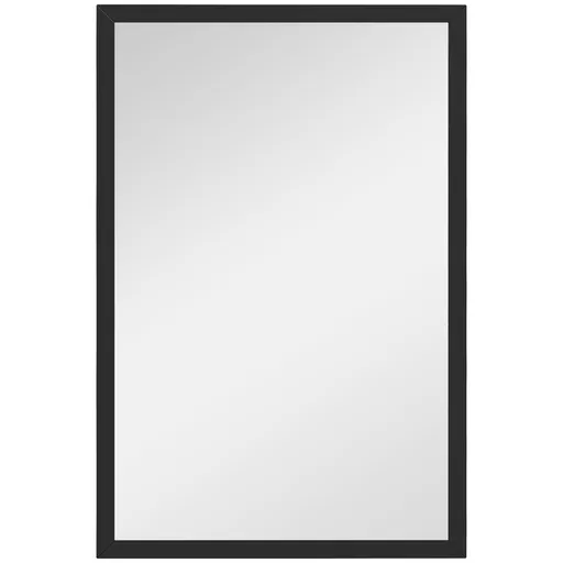 HOMCOM Oglindă murală rectangulară 60 x 40 cm, cadru din lemn negru, ideală pentru baie, living sau dormitor | Aosom Romania