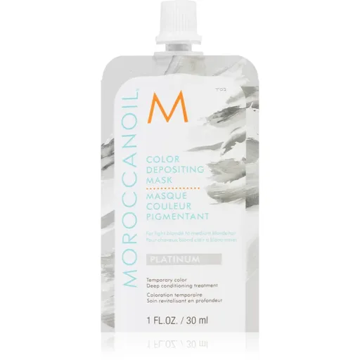 Moroccanoil Color Depositing mască fină de hrănire fără pigmenți permanenți de culoare Platinum 30 ml