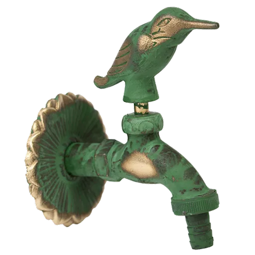 Robinet decorativ 1/2", dublu serviciu din alama si finisaj Colibri, culoare verde antic