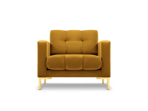 Fotoliu, Mamaia, Micadoni Home, GL, 87x92x75 cm, catifea, galben