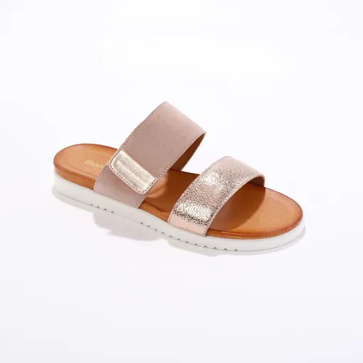 Papuci din piele lucioasă cu închidere cu velcro