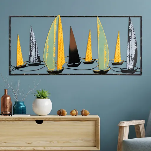 Decoratiune de perete, Yelkenli 3, Dimensiune: 40 x 90 cm, Multicolor