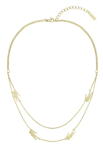 Lacoste Colier dublu placat cu aur pentru femei Crocodile 2040468
