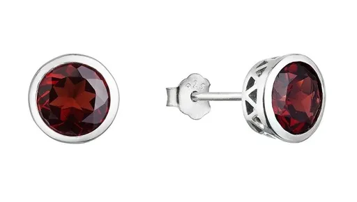 Evolution Group - Pavona Cercei decenți din argint cu granat autentic 11486.3