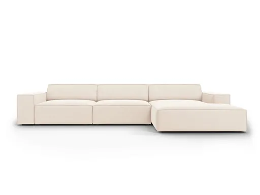 Coltar dreapta 4 locuri, Jodie, Micadoni Home, BL, 284x166x70 cm, catifea, bej deschis