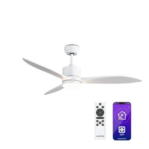 Klarstein Ventilator de tavan SkyBreeze Smart, Utilizare interioară și exterioară, Control inteligent, IP44, 40 dB