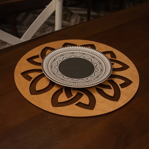 Set de covorașe de masă din lemn, Hermia, 790PYN1117, Dimensiune: 36 x 36 cm (4 bucăți), Miere