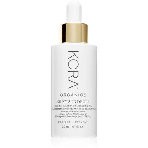 KORA Organics Silky Sun Drops lotiune pentru bronzat faciale SPF 30 30 ml