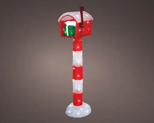 Decoratiune luminoasa de exterior Mailbox, Lumineo, 26x29x96 cm, 60 LED-uri, multicolor