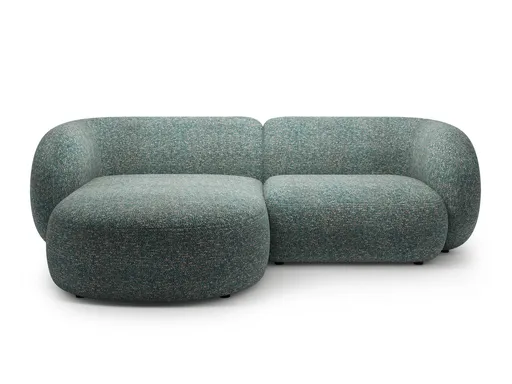 Coltar stanga 2 locuri, Kate, Micadoni Home, 255x176x76 cm, tesatura structurata, albastru melanj