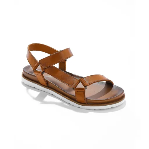 Sandale sport cu velcro, din piele cu certificat LWG