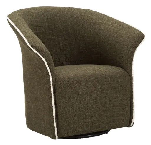 Mauro Ferretti Fotoliu pivotant Siena verde cm 83,5x66x80 (înălțime șezut cm 42) | Aosom Romania