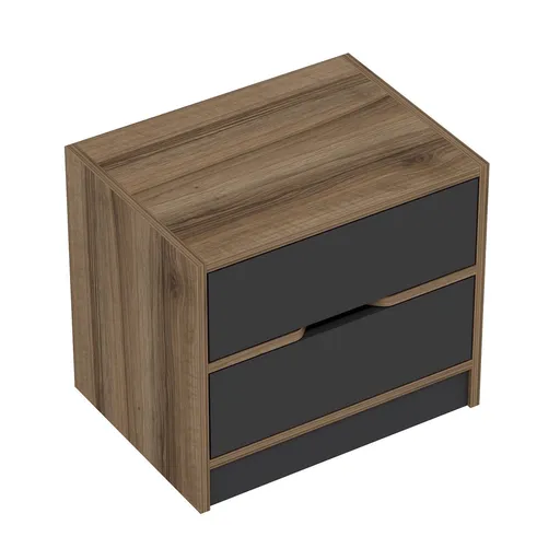 Noptiera, Hanah Home, Elina, 54x47x40 cm, Nuc / Antracit