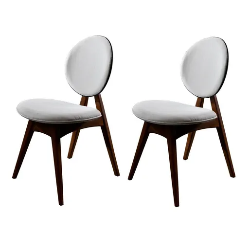 Set de scaune de sufragerie Touch Cream andWalnut, 2 buc., crem deschis