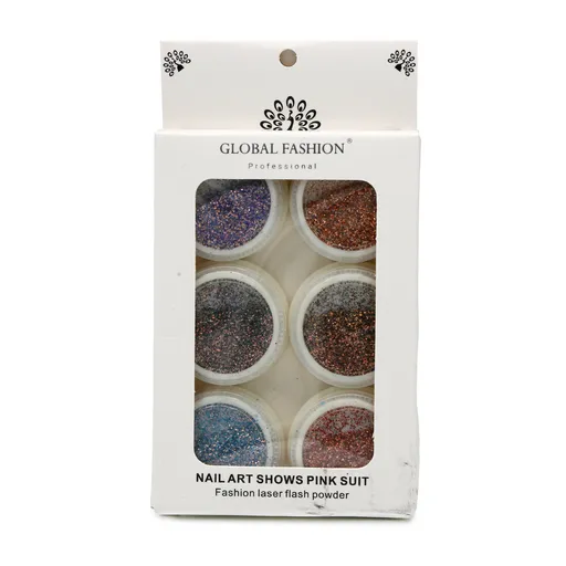 Decor pentru Unghii Fashion, Sclipici, Set 6 Culori