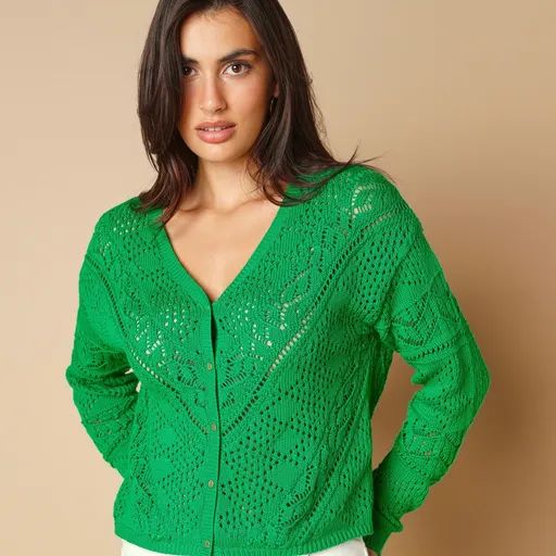 Pulover acrilic cu nasturi aurii