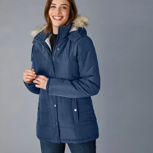 Jachetă cu căptușeală caldă și glugă