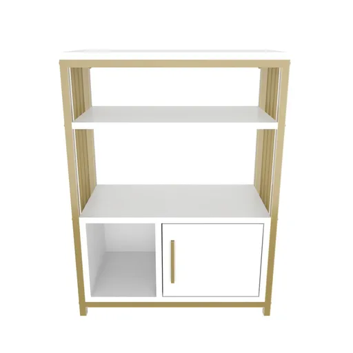 Corp biblioteca, Hanah Home, Letos, 60x80x29.6 cm, Alb/Auriu