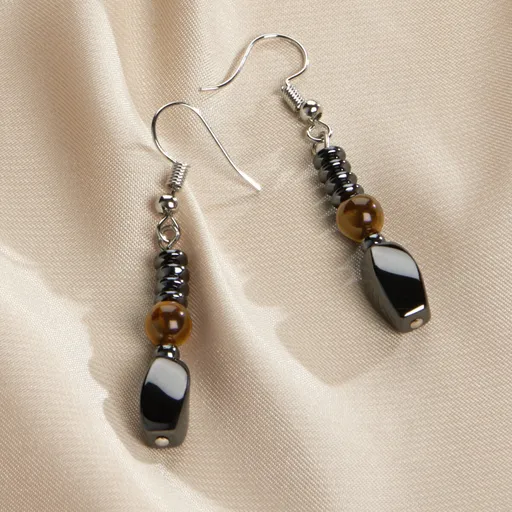 Cercei din hematite cu ochi de tigru