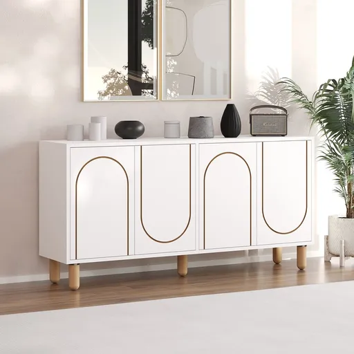 Consola, Hanah Home, Verona, 150x73x36 cm, Alb