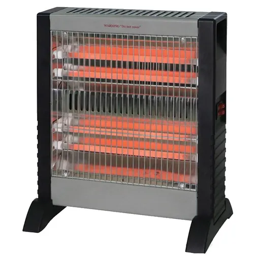 Radiator cu quartz ELITE EQH-0485, 1200W, 15 m², 4 incalzitoare, Negru/Gri