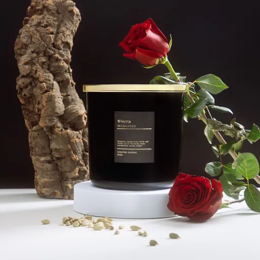 Lumanare parfumata Aura, Homla, 870 gr, ceara, negru