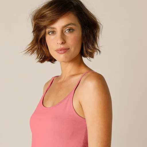 Top cu bretele înguste din bumbac organic