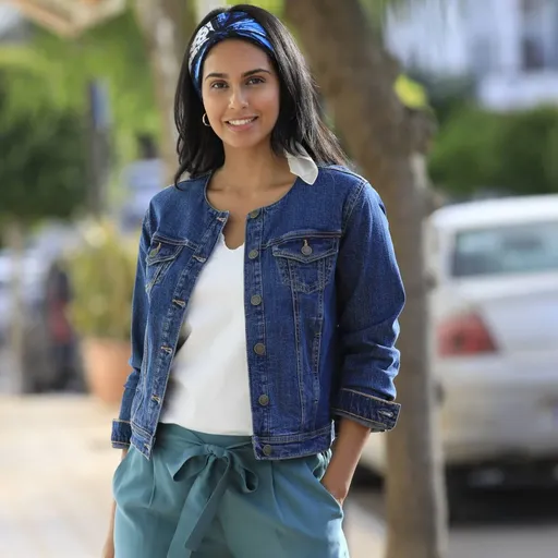 Jachetă din denim cu nasturi