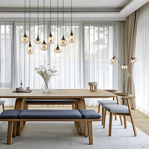 Lustra Lumina, TRIO, 115x20x150 cm, 40W, 8x E14, metal, negru mat