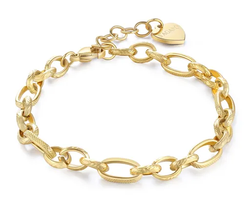 S'Agapõ Brățară sofisticată de damă, placată cu aur, Chunky SHK26