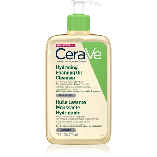 CeraVe Cleansers Hydrating Foaming Oil Cleanser ulei de curatare cu efect de hidratare 473 ml