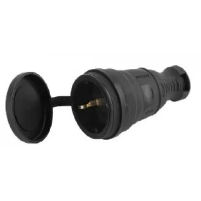 Cupla Schuko Starke ST01431, cauciuc 16A 2P+E IP44 negru
