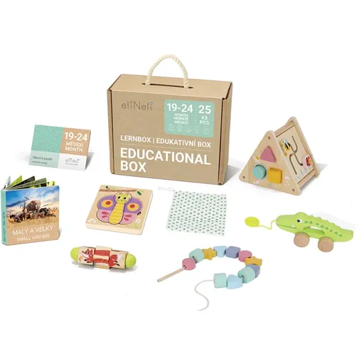 eliNeli Educational Box 19-24 m+ set de jucării din lemn