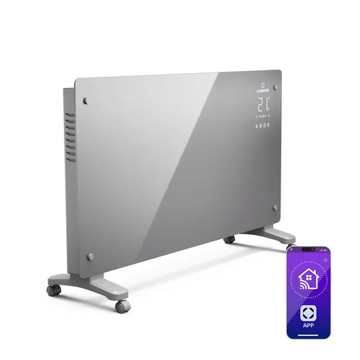 Klarstein Bansin Crystal Smart Kovektor 2500, 2500 W, Aplicație, 5- 50 °C, Afișaj LED, Ecran tactil