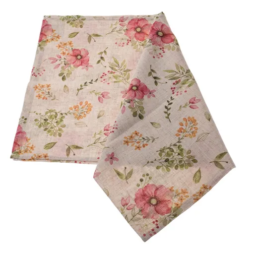 Traversă de masă impermeabilă Flori, 40 x 140 cm
