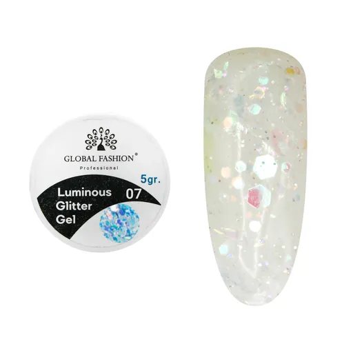 Gel Luminous Glitter Hexagon 5g, Nr. 07, TPO Free