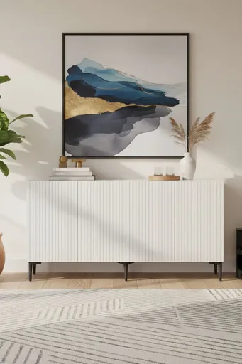 Consola, Hanah Home, Zeynep 150, 150x75x32 cm, PAL , Alb