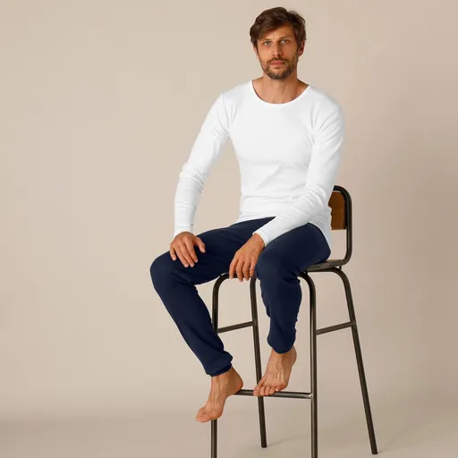 Set de 2 tricouri Thermoperle cu guler rotund și mânecă lungă