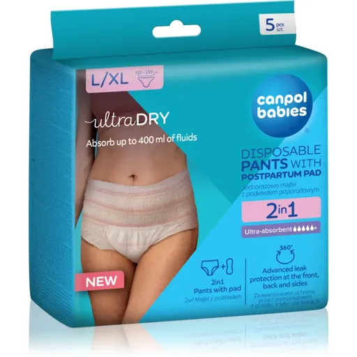 Canpol babies Pants With Postpartum Pad chiloți postnatali de unică folosință 2in1 L/XL 5 buc
