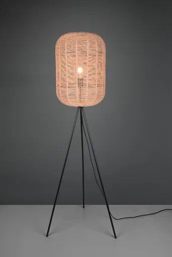 Lampadar Runa, TRIO, 35x150 cm, 40W, 1x E27, metal, negru mat/bej