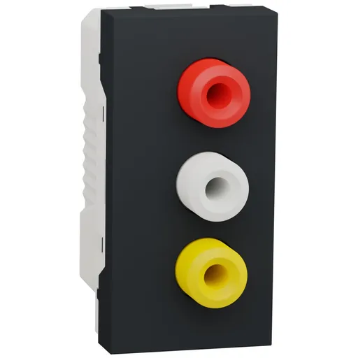 Priza tripla RCA 1 modul Schneider Noua Unica NU343154, antracit