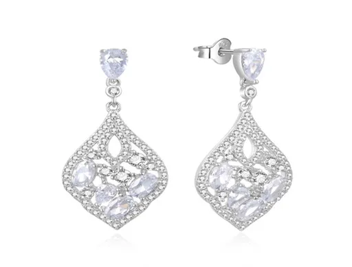 MOISS Cercei de lux din argint cu zircon transparent E0002948