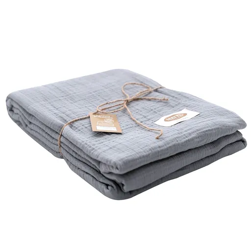 Cuvertură Matex din muselină, gri închis, 240 x 210 cm, gri închis