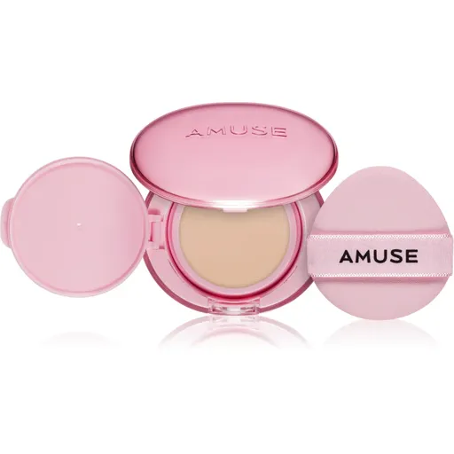 AMUSE Dew Power Vegan Cushion burete cu machiaj de lungă durată pentru strălucirea și netezirea pielii culoare 1.5 Natural 15 g