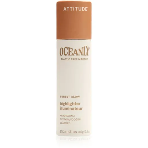 Attitude Oceanly Plastic Free Makeup iluminator solid cremos culoare Sunset Glow 8.5 g