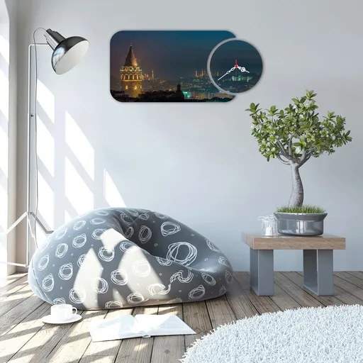 Ceas de perete, YMS-39, Dimensiune: 68 x 32 cm, Multicolor