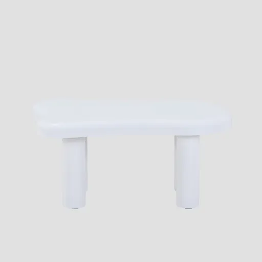 Masuta de cafea Alto, Homla, 100x60x45 cm, MDF, alb lucios