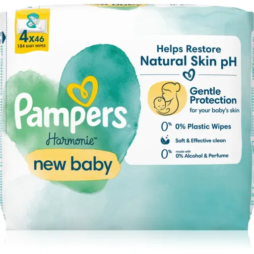 Pampers Harmonie New Baby Șervețele umede pentru copii 4x46 buc