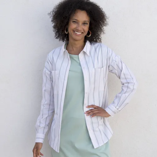 Cămașă oversize cu dungi