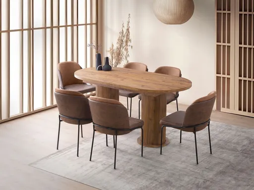 Masa extensibila, Hanah Home, Gusto, 180x77x90 cm, Maro